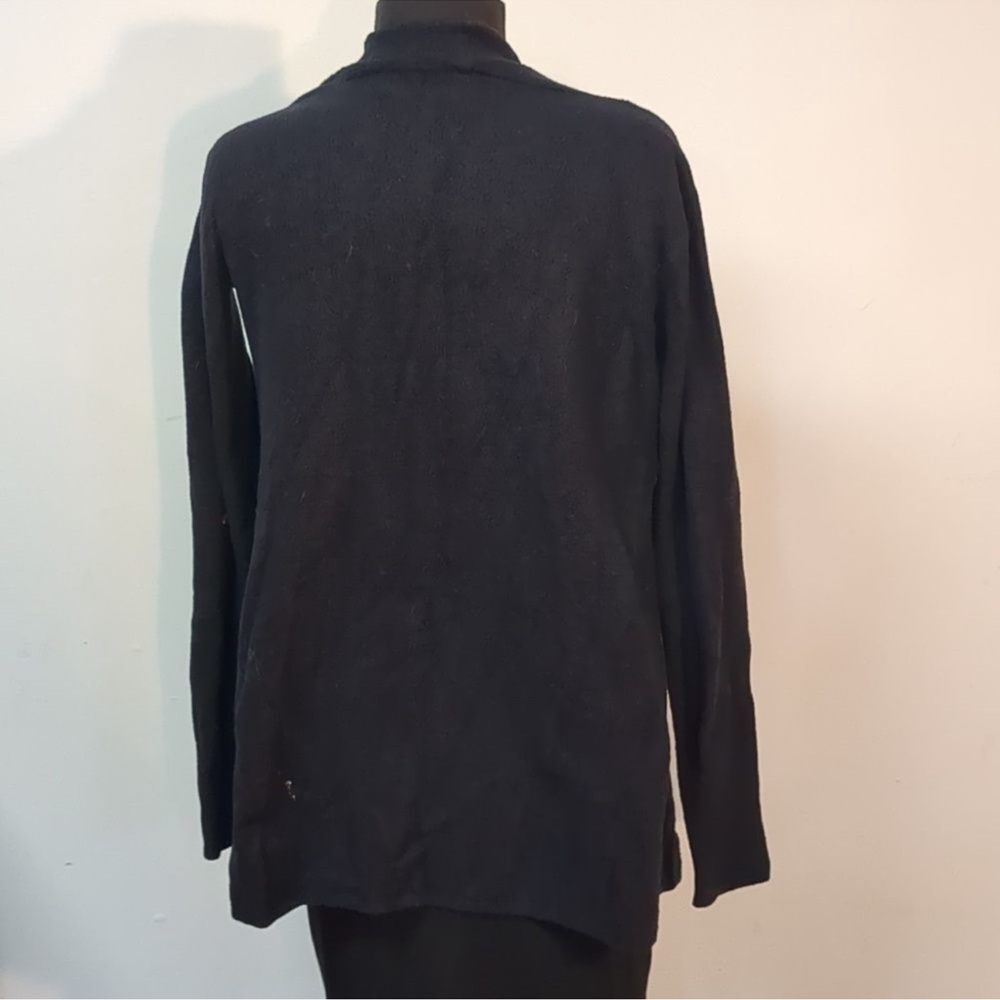 Barefoot Dreams Black CozyChic Calypso Wrap Open Front Waterfall Cardigan S/M - Picture 6 of 9